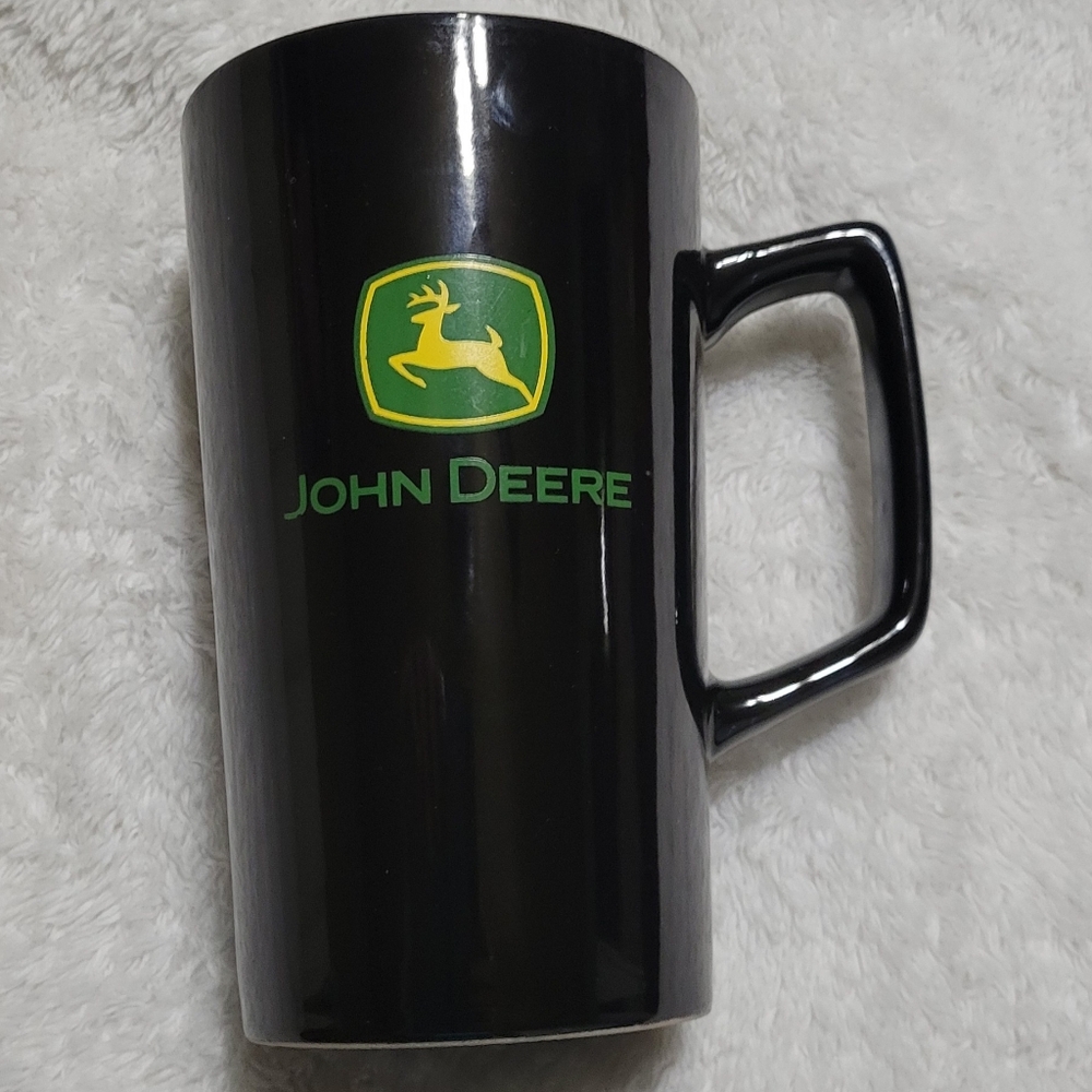 John Deere Black Ceramic Mug